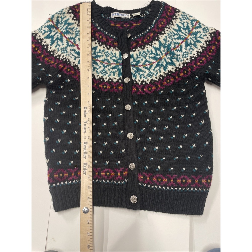 Northern Isles Cardigan Snowflake Sweater Sz Small Cotton Blend VTG - Picture 5 of 6
